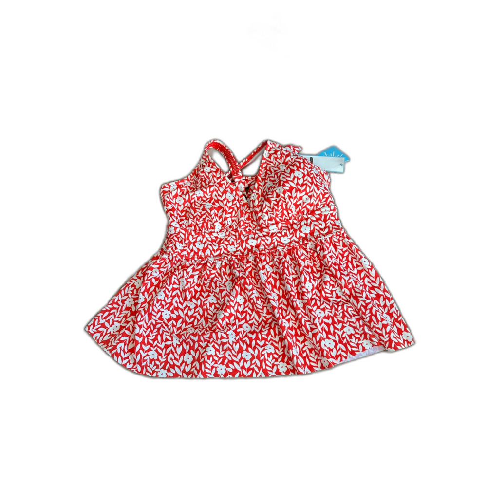 NWT Draper James Summer Picnic X-Back Peplum Tankini Top Red Size Large